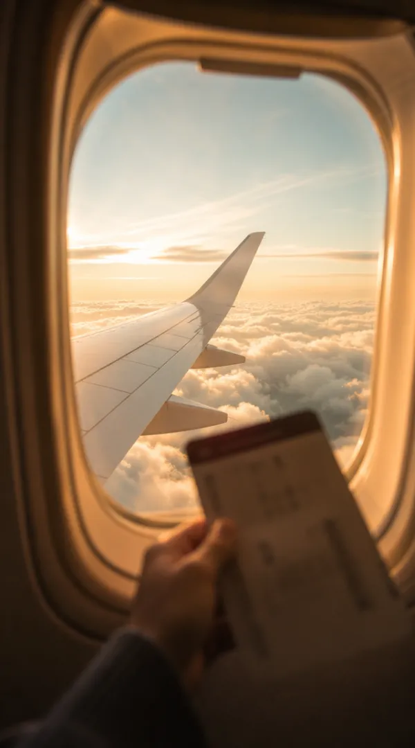 一緒に飛行機に乗る