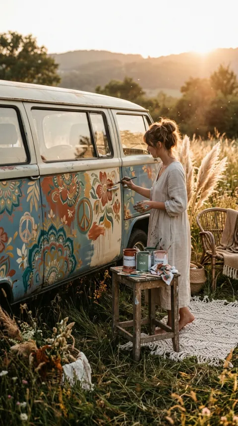Own and paint a hippie van.
