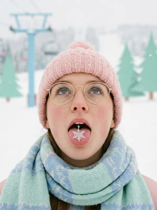 Catch a snowflake on your tongue